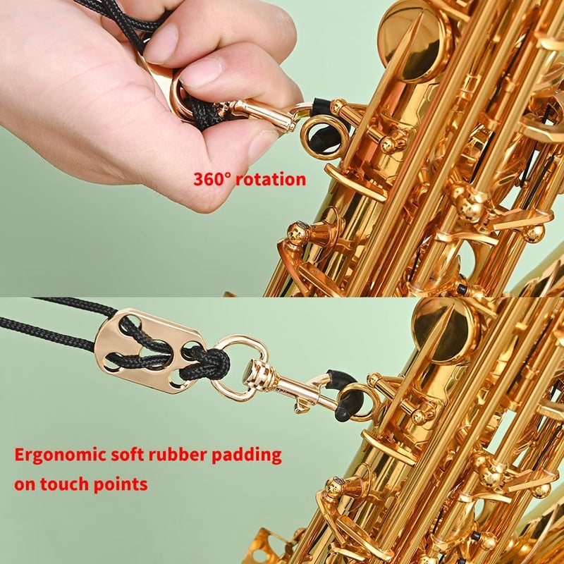 Dowite Adjustable Saxophone Neck Strap - Premium Leather for Comfortable Alto/Tenor Sax Play - Image 5